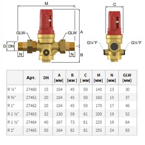 ᐉ Редуктор давления воды Flamco Prescor PRV 3 4 PN 25 27461 купить в